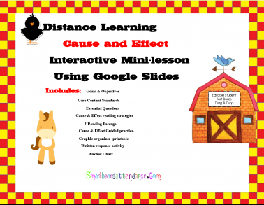 Distance Learning Cause and Effect Interactive Mini-lesson Using Google Slides